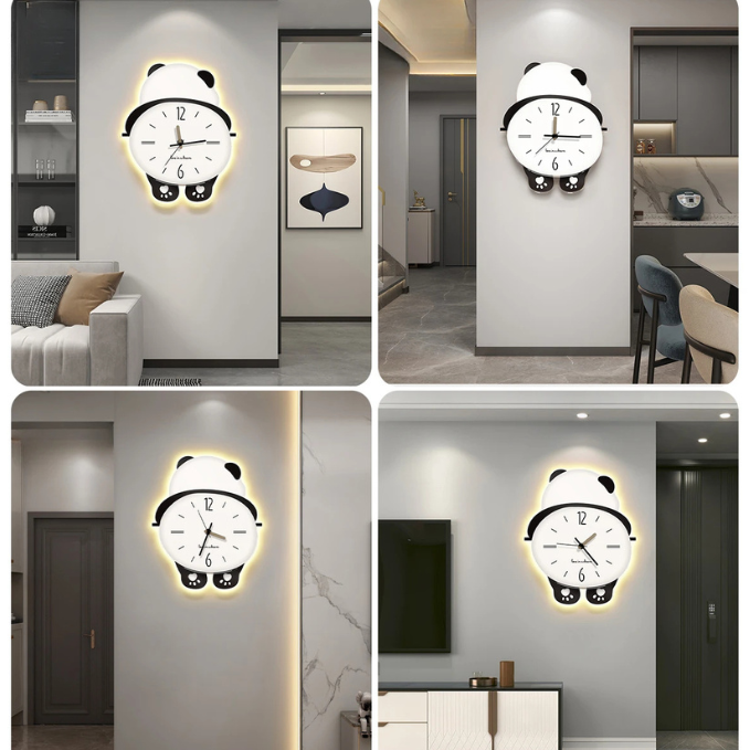 Panda Wall Clocks for Living Room, Modern Simplicity Atmosphere, Household Decoration, Hanging Watch, Creative Clock, Fashion