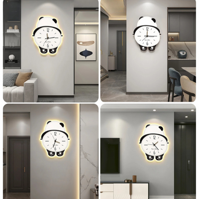 Panda Wall Clocks for Living Room, Modern Simplicity Atmosphere, Household Decoration, Hanging Watch, Creative Clock, Fashion