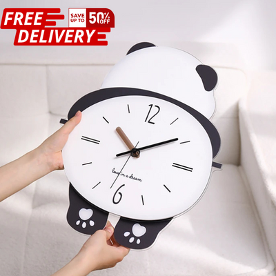 Panda Wall Clocks for Living Room, Modern Simplicity Atmosphere, Household Decoration, Hanging Watch, Creative Clock, Fashion