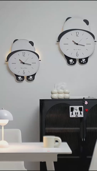 Panda Wall Clocks for Living Room, Modern Simplicity Atmosphere, Household Decoration, Hanging Watch, Creative Clock, Fashion